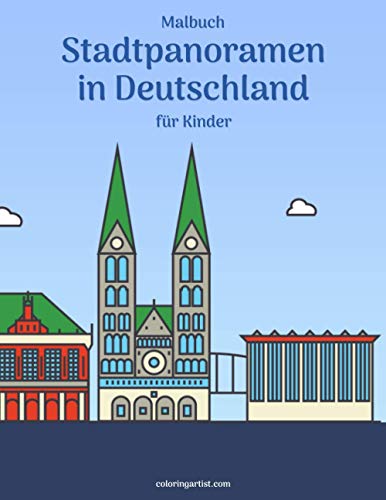Malbuch Stadtpanoramen in Deutschland für Kinder