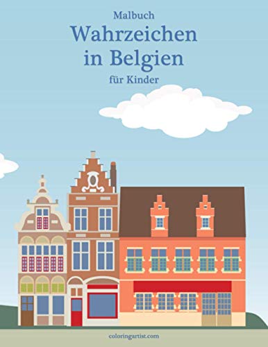 Malbuch Wahrzeichen in Belgien für Kinder