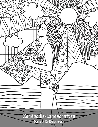 Malbuch mit Zendoodle-Landschaften für Erwachsene 1 Malbuch mit Zendoodle-Landschaften für Erwachsene 1