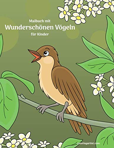 Malbuch mit wunderschönen Vögeln für Kinder
