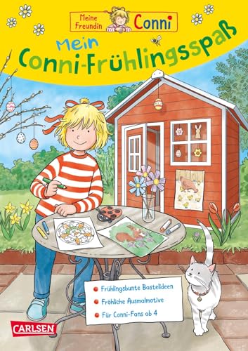 Conni Gelbe Reihe (Beschäftigungsbuch): Mein Conni-Frühlings-Spaß: Mal- und Bastelblock mit fröhliche Bastelideen, Ausmalbildern und Rätseln für Kinder ab 4 Jahren von Carlsen