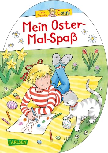 Conni Gelbe Reihe (Beschäftigungsbuch): Mein Oster-Mal-Spaß: Ausmalbilder, Bastelideen und leichte Rätsel | Fröhliche Ausmalbilder für die Osterzeit