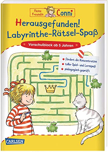 Conni Gelbe Reihe (Beschäftigungsbuch): Herausgefunden! Labyrinthe-Rätsel-Spaß: Vorschulblock mit Labyrinth-Rätseln und mehr für Kinder ab 5 Jahren von Carlsen