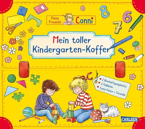 Conni Gelbe Reihe (Beschäftigungsbuch): Mein toller Kindergarten-Koffer: Für Kinder ab 3 Jahren mit 2 Beschäftigungsheften, 2 Malblöcken und 1 Miniposter - plus ein Türschild zum Selbstgestalten von Carlsen Verlag GmbH