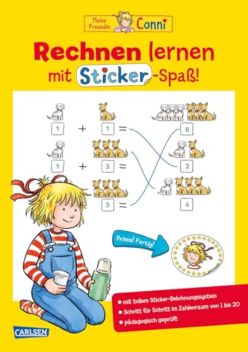 Conni Gelbe Reihe (Beschäftigungsbuch): Rechnen lernen mit Sticker-Spaß: Übungsheft im Zahlenraum bis 20 für Vorschulkinder ab 5 Jahren mit tollem Sticker-Belohnungssystem Conni Gelbe Reihe (Beschäftigungsbuch): Rechnen lernen mit Sticker-Spaß: Übungsheft im Zahlenraum bis 20 für Vorschulkinder ab 5 Jahren mit tollem Sticker-Belohnungssystem
