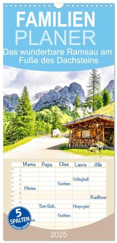 Familienplaner 2025 - Das wunderbare Ramsau am Fuße des Dachsteins mit 5 Spalten (Wandkalender, 21 cm x 45 cm), CALVENDO