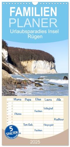 Familienplaner 2025 - Urlaubsparadies Insel Rügen mit 5 Spalten (Wandkalender, 21 cm x 45 cm), CALVENDO