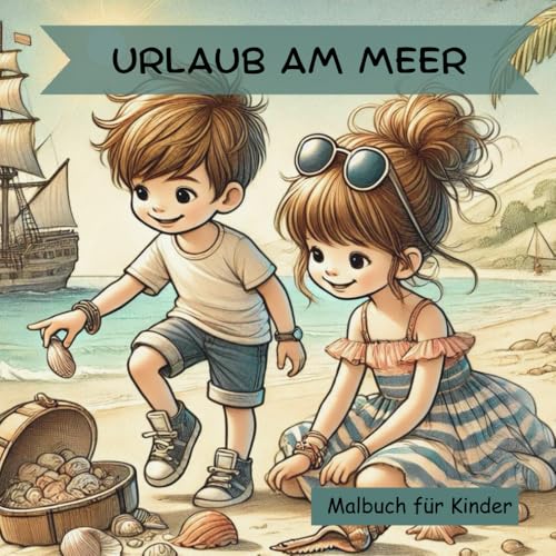 Malbuch Urlaub am Meer: Malvorlagen für Kinder von 4-8 Jahren