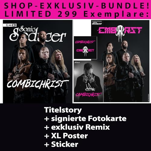 LIMITED Sonic Seducer 04/2024: Combichrist “CMBCRST”-Bundle: Titel Story + signierte Fotokarte + XL Poster + Sticker + exklusiv Remix: + Combichrist ... + XL Poster + Sticker + exklusiver Remix von Vogel, Thomas Media