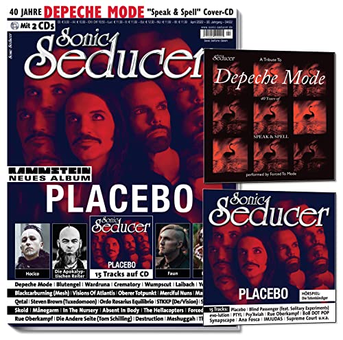Sonic Seducer 04/2022, 2CDs: exkl. Depeche Mode „Speak & Spell”-Cover- CD, Placebo + Rammstein + Hocico + Wardruna + Faun + Blutengel + Laibach + Die ... + Die Apokalyptischen Reiter + Forced To Mode