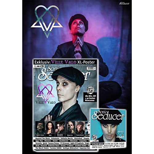 Sonic Seducer 12/2022 - 01/2023 + CD (3 St. Spielzeit!): Ville Valo / HIM mit exkl. XXL - Poster, She Hates Emotions, Roger O`Donnell (The Cure), ... + Disturbed + Battle Of The Bands-Contest