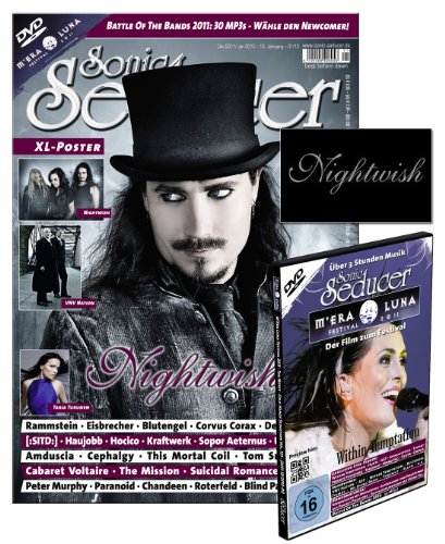Sonic Seducer 12-11/01-12 Limited Edition mit Nightwish-Sticker, DVD: M'Era Luna 2011 + XL-Poster: Nightwish und VNV Nation, Bands: Nightwish (Titel), Rammstein, Blutengel, Korn u.v.m. von Thomas Vogel Media