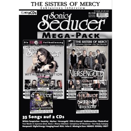 Sonic Seducer Mega-Pack 01/2024 mit Ausgabe 10/23 + 11/23 inkl. 2 CDs mit 35 Songs, im Mag: Within Temptation, Versengold, Myrkur, Serenity uvm. Sonic Seducer Mega-Pack 01/2024 mit Ausgabe 10/23 + 11/23 inkl. 2 CDs mit 35 Songs, im Mag: Within Temptation, Versengold, Myrkur, Serenity uvm.