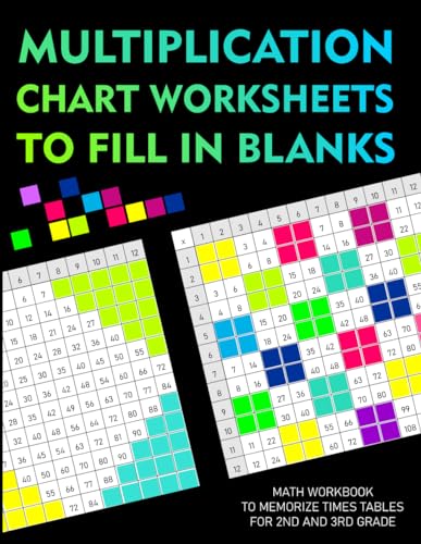 Multiplication Chart Worksheets to Fill in Blanks: Math Workbook to Memorize Times Tables for 2nd and 3rd Grade Multiplication Chart Worksheets to Fill in Blanks: Math Workbook to Memorize Times Tables for 2nd and 3rd Grade