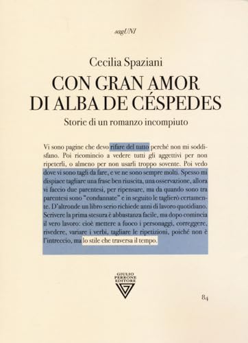 «Con gran amor» di Alba de Céspedes. Storie di un romanzo incompiuto (SagUni) von Perrone