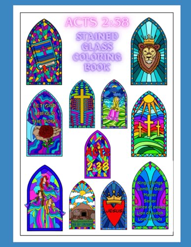 ACTS 2:38 Stained Glass Coloring Book: Adult Coloring Book von Independently published