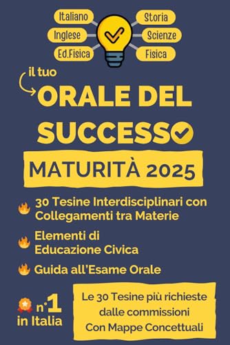 Orale del Successo. Maturità 2025: 30 Tesine Interdisciplinari Svolte con Mappe Concettuali, elementi di Educazione Civica e una Guida all’Esame Orale di Maturità 2025 von Independently published