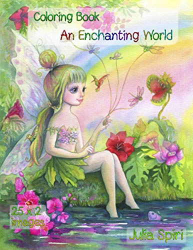 An Enchanting World: Coloring Book for Adults. Color up a adorable unicorns, cute fairies, lovely girls, couples in love, fairy-tale houses, winter scenes, and more fantasy creatures. von Independently published