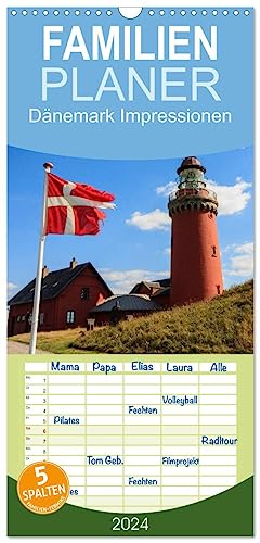 Familienplaner 2024 - Dänemark Impressionen mit 5 Spalten (Wandkalender, 21 cm x 45 cm) CALVENDO