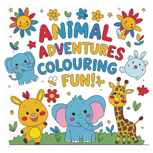 Animal Adventures Colouring Fun!: Wildlife Activity Book for Kids with Cute Animal Line Art and Creative Coloring Pages von Independently published