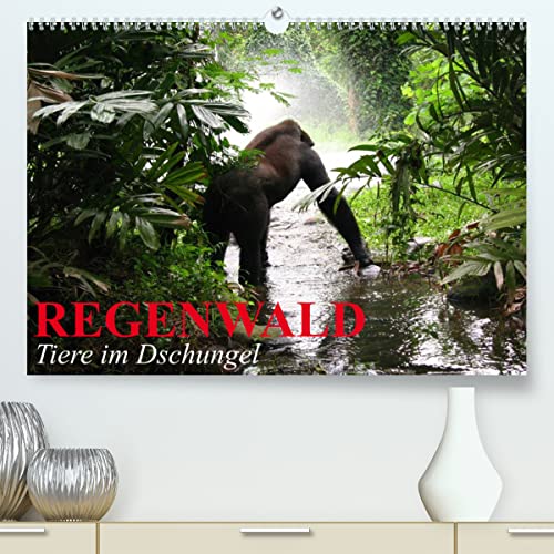 Regenwald • Tiere im Dschungel (hochwertiger Premium Wandkalender 2024 DIN A2 quer), Kunstdruck in Hochglanz