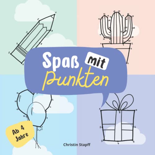 Kinder Rätselbuch "Spaß mit Punkten" | Punkt zu Punkt Buch | Punkte verbinden | Zahlen lernen ab 4 Jahren