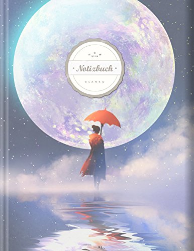 Blanko Notizbuch (©Star, A4, 156 Seiten, Softcover) || Mit Register + Seitenzahlen || Leeres Notizbuch zum Selbstgestalten, Zeichenbuch, Skizzenbuch, Blankobuch, Malbuch „Mondlicht“ von CREATESPACE