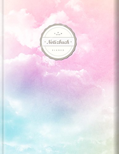 Blanko Notizbuch (©Star, A4, 156 Seiten, Softcover) || Mit Register + Seitenzahlen || Leeres Notizbuch zum Selbstgestalten, Zeichenbuch, Skizzenbuch, Tagebuch, Blankobuch, „Rosa Wolken“ von CREATESPACE