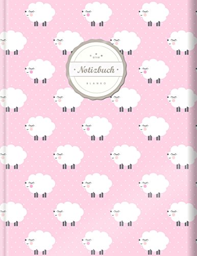 Blanko Notizbuch (©Star, A4, 156 Seiten, Softcover) || Mit Register + Seitenzahlen || Leeres Notizheft zum Selbstgestalten, Zeichenbuch, Skizzenbuch, Blankobuch, Malbuch „Rosa Schafe“ von CREATESPACE