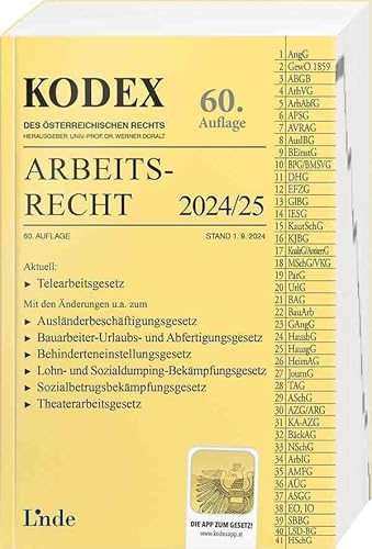 KODEX Arbeitsrecht 2024/25 (Kodex des Österreichischen Rechts)