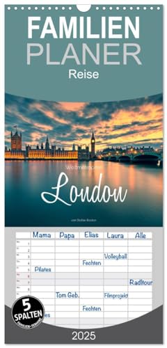 Familienplaner 2025 - Weltmetropole London mit 5 Spalten (Wandkalender, 21 cm x 45 cm), CALVENDO von CALVENDO