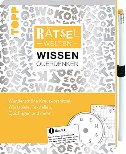 Rätselwelten – Rätseln, Wissen & Querdenken: Wunderschöne Kreuzworträtsel, Wortspiele, Textfallen, Quizfragen und mehr: Inkl. farbig passendem Stift zum direkt Losrätseln