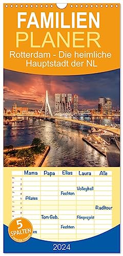 Familienplaner 2024 - Rotterdam - Die heimliche Hauptstadt der Niederlande mit 5 Spalten (Wandkalender, 21 cm x 45 cm) CALVENDO von CALVENDO