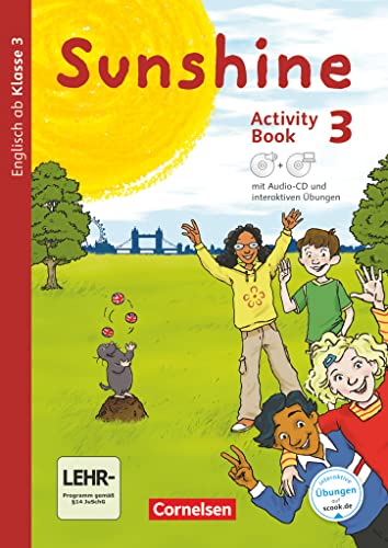 Sunshine - Englisch ab Klasse 3 - Allgemeine Ausgabe 2015 - 3. Schuljahr: Activity Book mit interaktiven Übungen online - Mit CD-ROM, Audio-CD, Minibildkarten und Faltbox