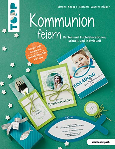 Kommunion feiern: Karten und Tischdekorationen, schnell und individuell. Designs zum ausdrucken. Individualisierbar mit Fotos