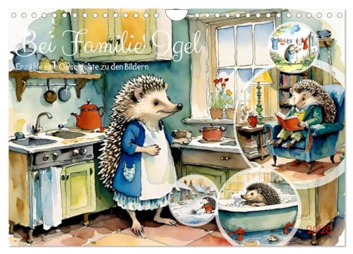 Bei Familie Igel (Wandkalender 2025 DIN A4 quer), CALVENDO Monatskalender