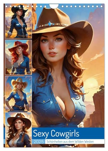 Sexy Cowgirls. Schönheiten aus dem Wilden Westen (Wandkalender 2025 DIN A4 hoch), CALVENDO Monatskalender von CALVENDO