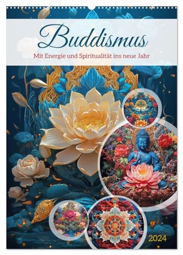 Buddismus (Wandkalender 2024 DIN A2 hoch), CALVENDO Monatskalender: Der Buddhismus ist eine alte und vielschichtige philosophische sowie spirituelle ... Buddha, gegründet wurde. (CALVENDO Glaube)