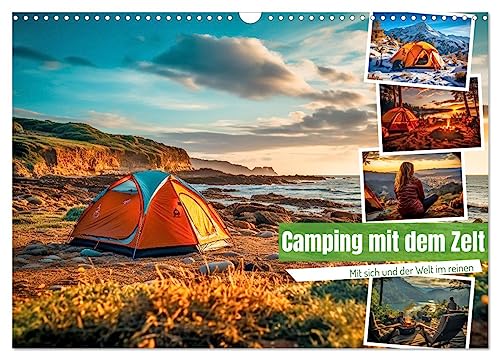 Camping mit dem Zelt (Wandkalender 2024 DIN A3 quer), CALVENDO Monatskalender