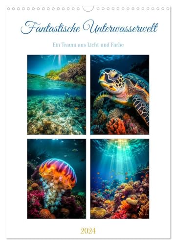Fantastische Unterwasserwelt (Wandkalender 2024 DIN A3 hoch), CALVENDO Monatskalender: Die Unterwasserwelt ist ein geheimnisvoller Ort wo ... und Pflanzen leben. (CALVENDO Tiere) von CALVENDO
