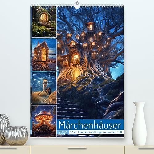 Märchenhäuser (hochwertiger Premium Wandkalender 2024 DIN A2 hoch), Kunstdruck in Hochglanz