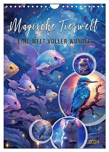 Magische Tierwelt (Wandkalender 2024 DIN A4 hoch), CALVENDO Monatskalender von CALVENDO
