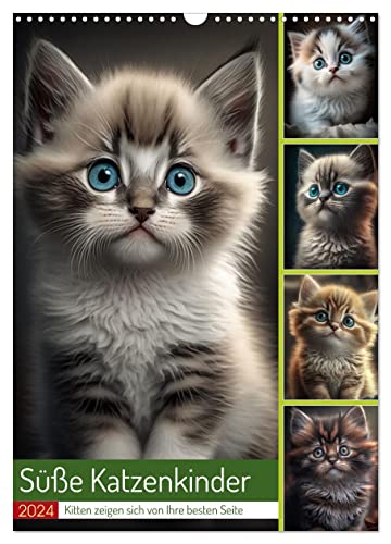 Süße Katzenkinder (Wandkalender 2024 DIN A3 hoch), CALVENDO Monatskalender von CALVENDO