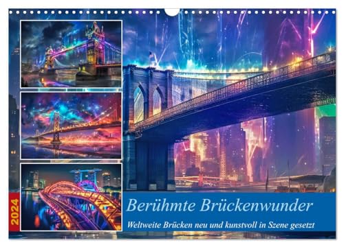 Berühmte Brückenwunder (Wandkalender 2024 DIN A3 quer), CALVENDO Monatskalender von CALVENDO