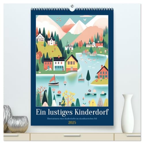 Ein lustiges Kinderdorf (hochwertiger Premium Wandkalender 2025 DIN A2 hoch), Kunstdruck in Hochglanz: Ein lustiges Kinderdorf ist ein fantasievoller ... einer fröhlichen Umgebung aufwachsen können. von CALVENDO
