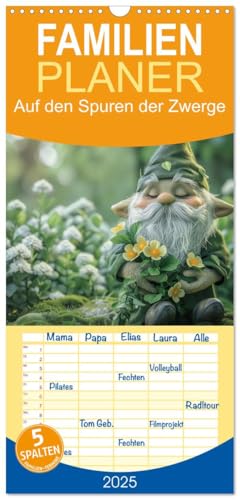 Familienplaner 2025 - Auf den Spuren der Zwerge mit 5 Spalten (Wandkalender, 21 cm x 45 cm), CALVENDO von CALVENDO