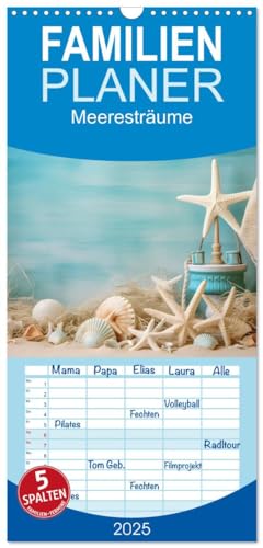 Familienplaner 2025 - Meeresträume mit 5 Spalten (Wandkalender, 21 cm x 45 cm), CALVENDO