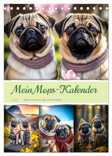 Mein Mops-Kalender (Tischkalender 2025 DIN A5 hoch), CALVENDO Monatskalender von CALVENDO