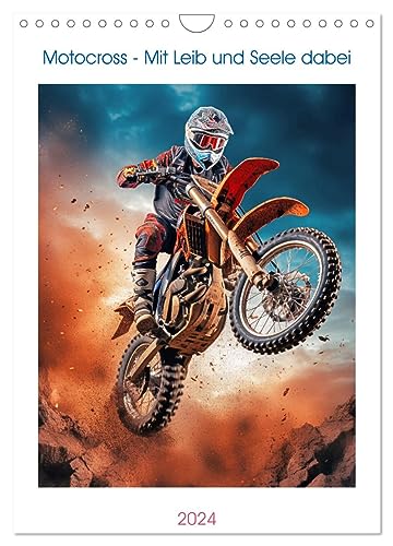 Motocross - Mit Leib und Seele dabei (Wandkalender 2024 DIN A4 hoch), CALVENDO Monatskalender: Motorcross kombiniert Geschwindigkeit, Technik und ... Hindernisse rasen. (CALVENDO Sport)