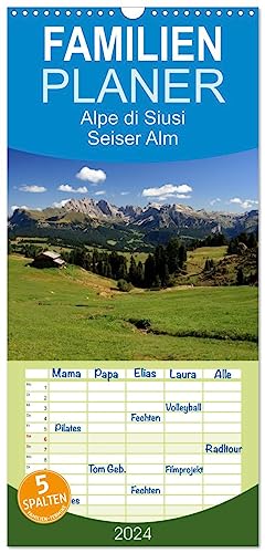 Familienplaner 2024 - Alpe di Siusi - Seiser Alm mit 5 Spalten (Wandkalender, 21 cm x 45 cm) CALVENDO